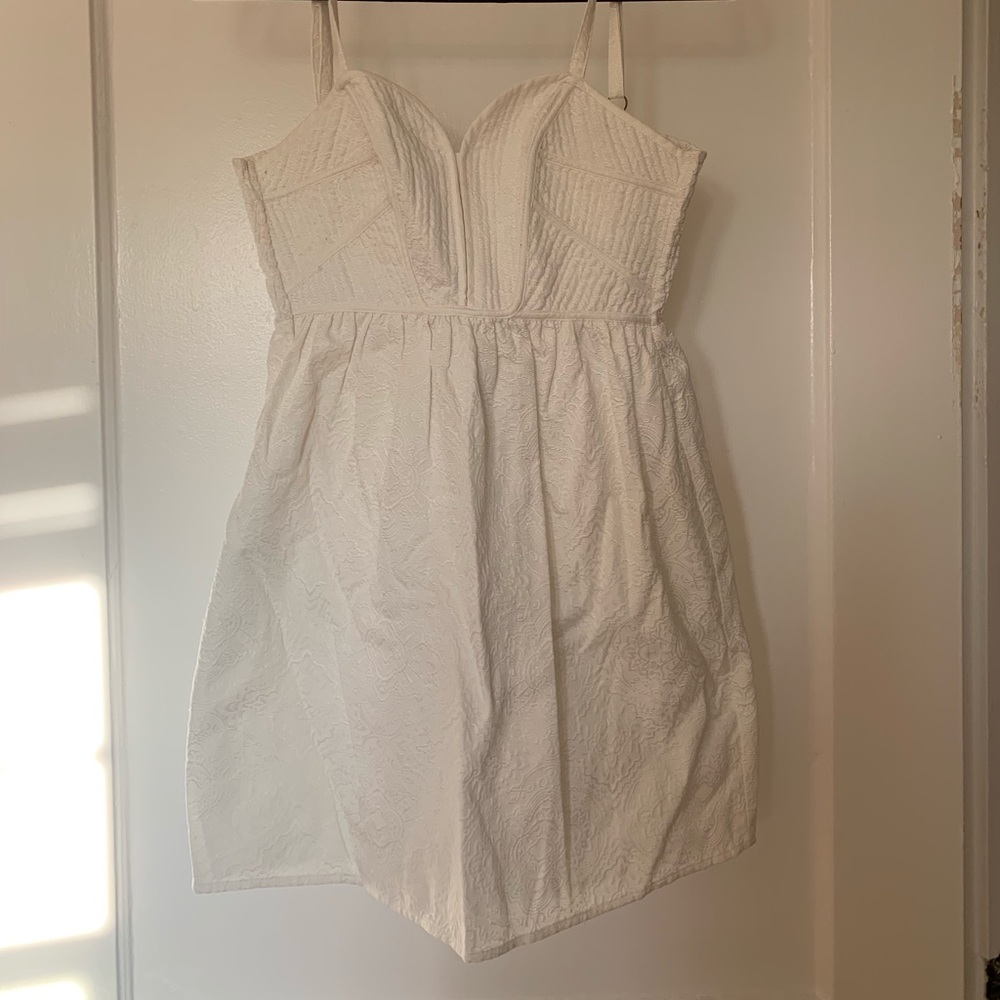 White structured tank dress